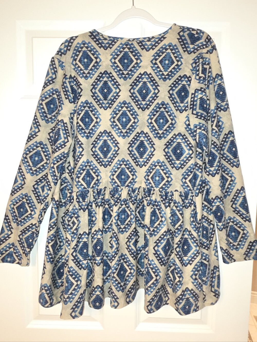 LuLaRoe NWT Women's Nanette Cardigan Blue Geo-Print Open Front Women's Retail$46 - Picture 5 of 5